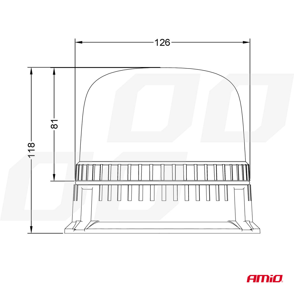 AMIO - Φαρος Diamont W25B Με Λευκο Καπακι 12/24V 24XSMD LED Πορτοκαλι Βιδωτος 118X126MM - 1 Τεμ. (03341/AM) - Thumbnail 6