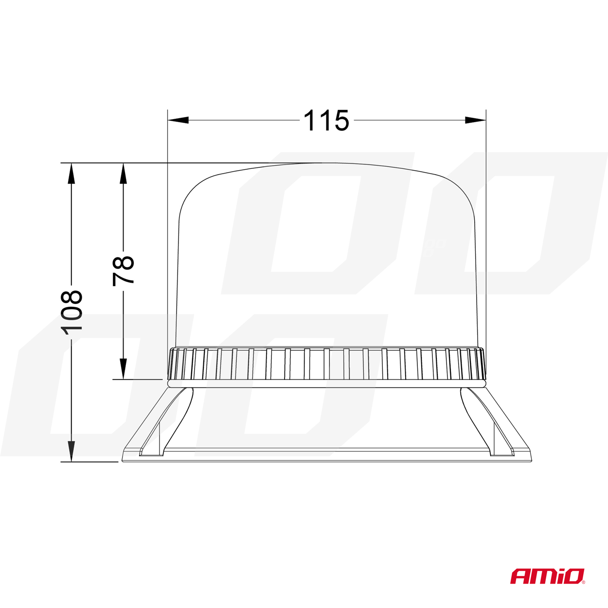 AMIO - Φαρος Πορτοκαλι W22M 12/24V - 60XSMD LED - 115X108MM (μαγνητικη Βαση/φις/καλωδιο 4M) - 1 Τεμ. (03337/AM) - Thumbnail 6
