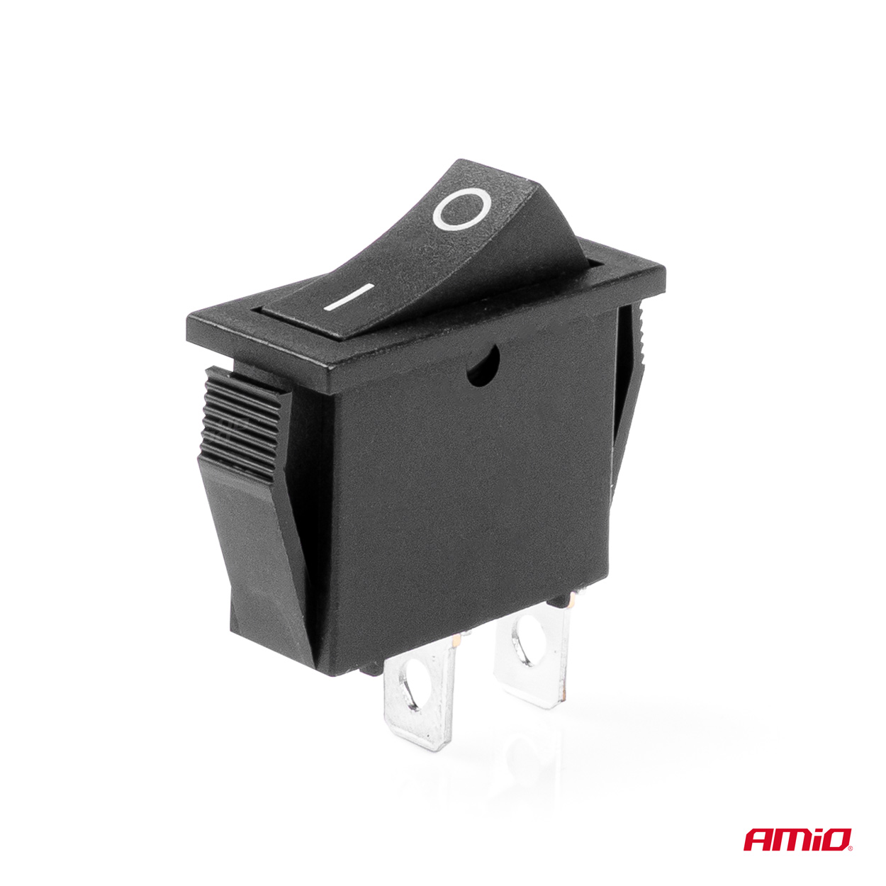 AMIO - Διακοπτης On/off 2 Επαφων 12V 20A 10MM X 26MM Μαυρος - 1 Τεμ. (03081/AM) - Thumbnail 2