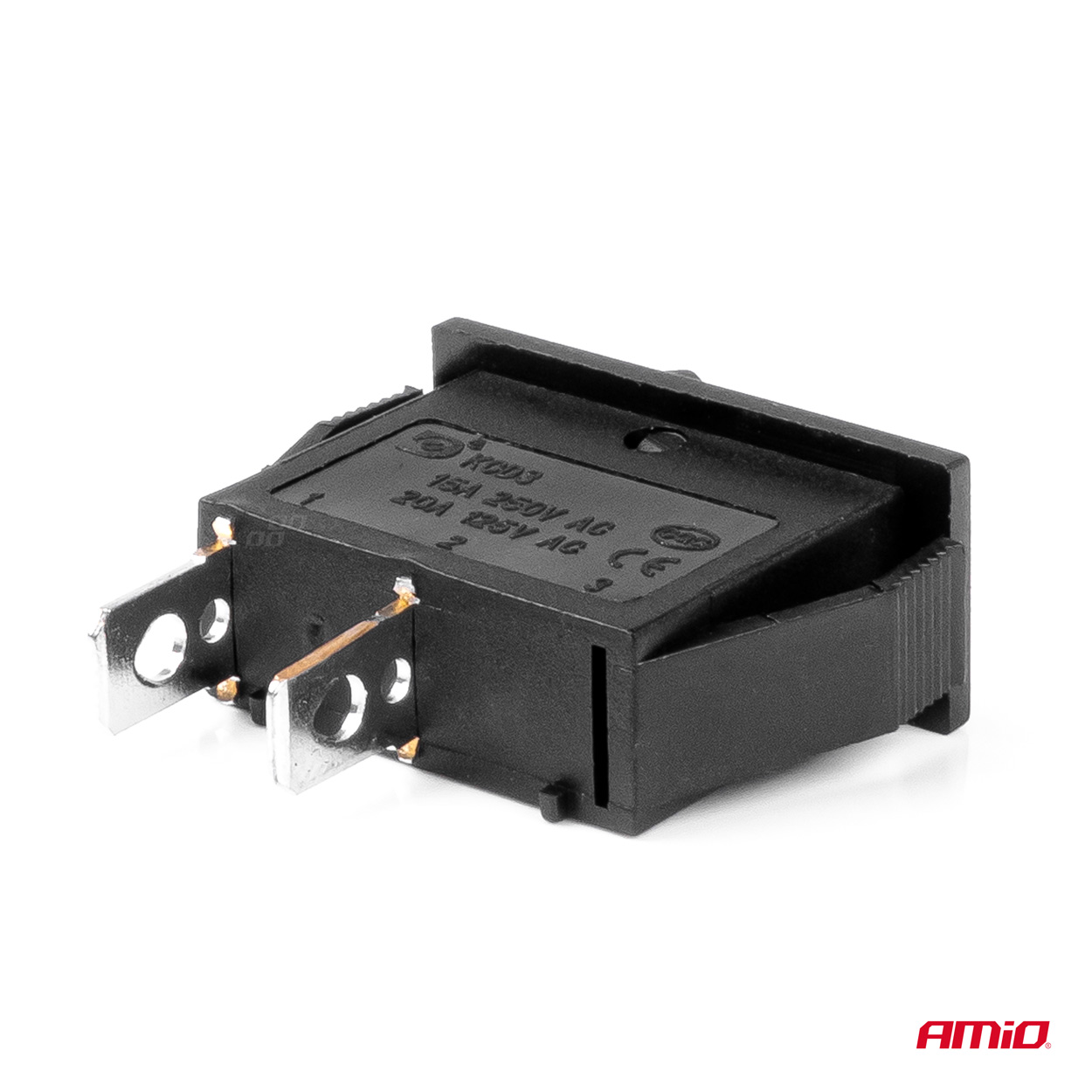 AMIO - Διακοπτης On/off 2 Επαφων 12V 20A 10MM X 26MM Μαυρος - 1 Τεμ. (03081/AM) - Thumbnail 4