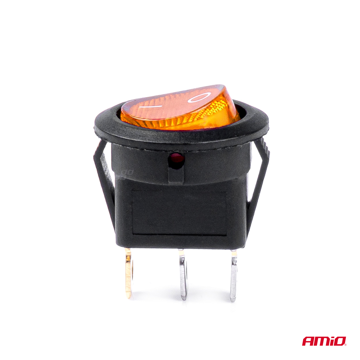 AMIO - Διακοπτης On/off 3 Επαφων 12/24V 20A Στρογγυλος Με Κιτρινο Φωτισμο - 1 Τεμ. (03085/AM) - Thumbnail 3