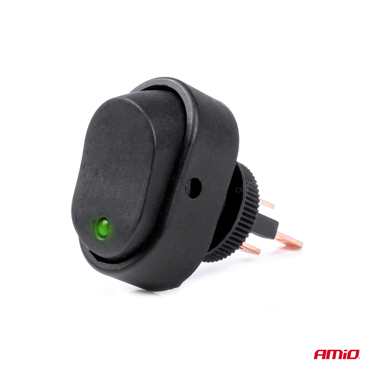 AMIO - Διακοπτης On/off 3 Επαφων Με LED Πρασινο 12/24V Φ12MM 30A Με Σπειρωμα Οβαλ - 1 Τεμ. (03087/AM) - Thumbnail 5