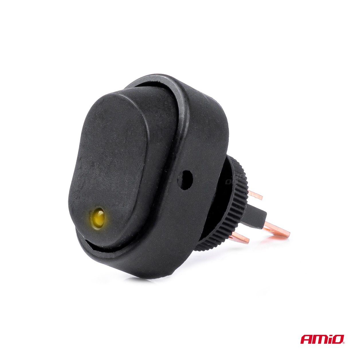 AMIO - Διακοπτης On/off 3 Επαφων Με LED Κιτρινο 12/24V Φ12MM 30A Με Σπειρωμα Οβαλ - 1 Τεμ. (03088/AM) - Thumbnail 5