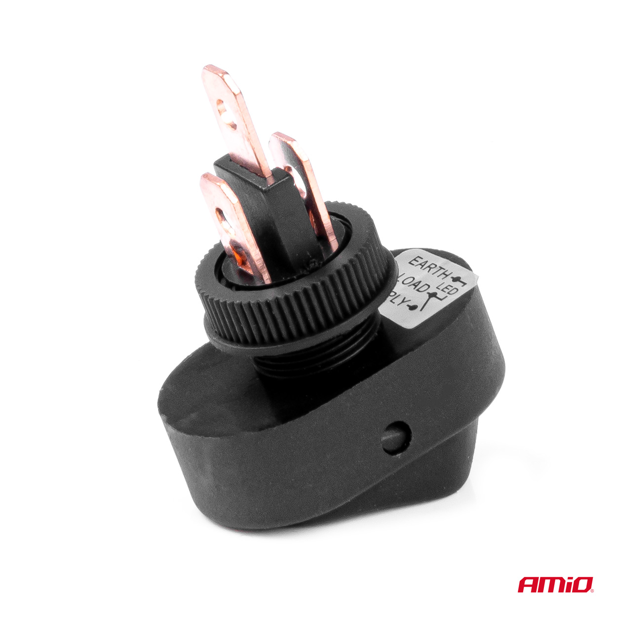 AMIO - Διακοπτης On/off 3 Επαφων Με LED ΚΟΚΚΙΝΟ12/24V Φ12MM 30A Με Σπειρωμα Οβαλ - 1 Τεμ. (03089/AM) - Thumbnail 4