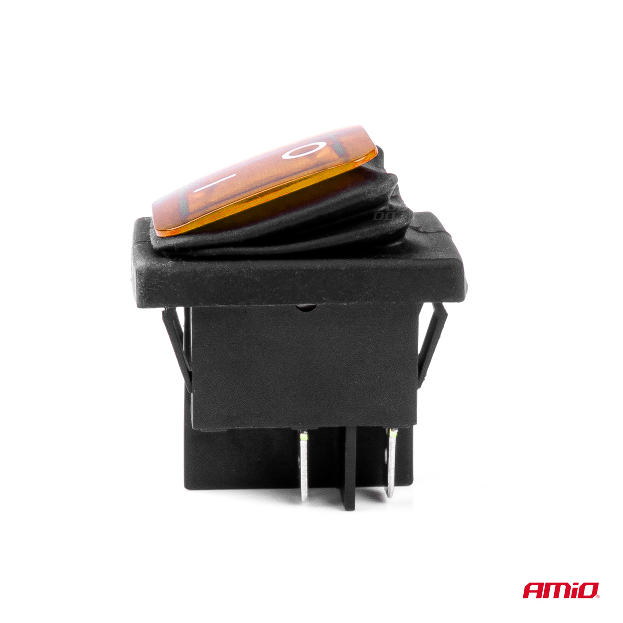AMIO - Διακοπτης On/off 4 Επαφων 20A 12/24V Κιτρινος Φωτισμος Ορθογωνιος - 1 Τεμ. (03091/AM) - Thumbnail 3