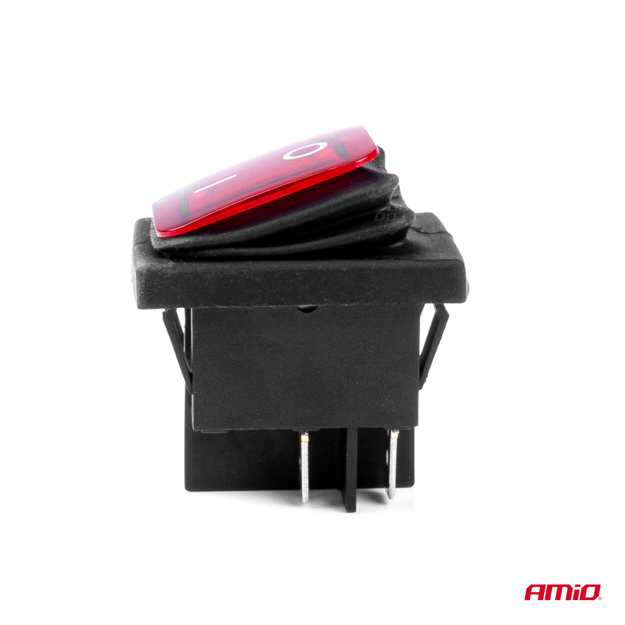 AMIO - Διακοπτης On/off 4 Επαφων 20A 12/24V Κοκκινος Φωτισμος Ορθογωνιος - 1 Τεμ. (03092/AM) - Thumbnail 3