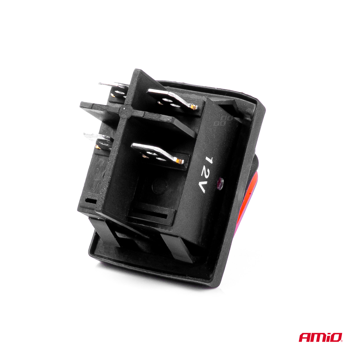 AMIO - Διακοπτης On/off 4 Επαφων 20A 12/24V Κοκκινος Φωτισμος Ορθογωνιος - 1 Τεμ. (03092/AM) - Thumbnail 4