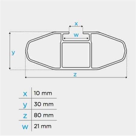 Μπαρες Οροφης Αλουμινιου Blade L Silver 127CM Με Ακρα Alfa High Για Flush / Standard Rails MENABO - 2 Τεμ. - Thumbnail 6