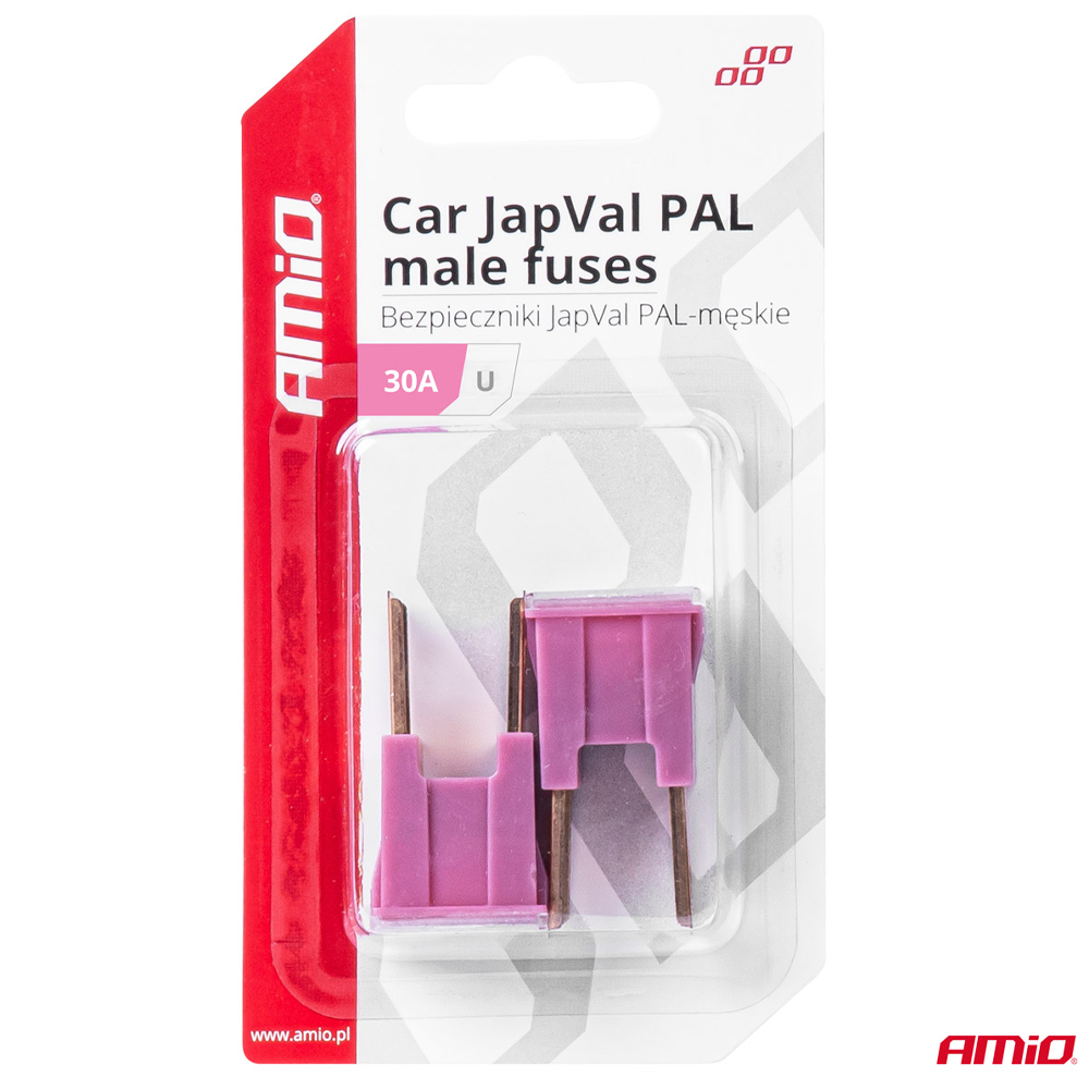 AMIO - Ασφαλειες Japval Pal U Αρσενικες 30A Σε Ροζ Χρωμα - 2 Τεμ. (03406/AM) - Thumbnail 3
