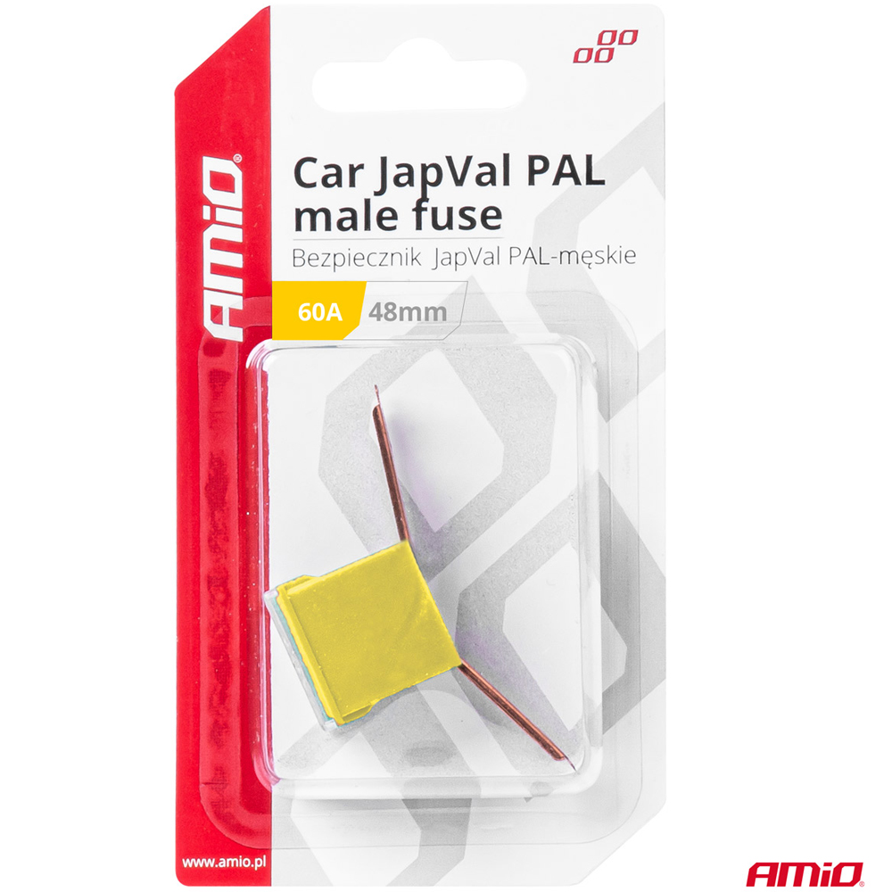 AMIO - Ασφαλεια Japval Pal Αρσενικη 48MM 60A Σε Κιτρινο Χρωμα - 1 Τεμ. (03421/AM) - Thumbnail 3