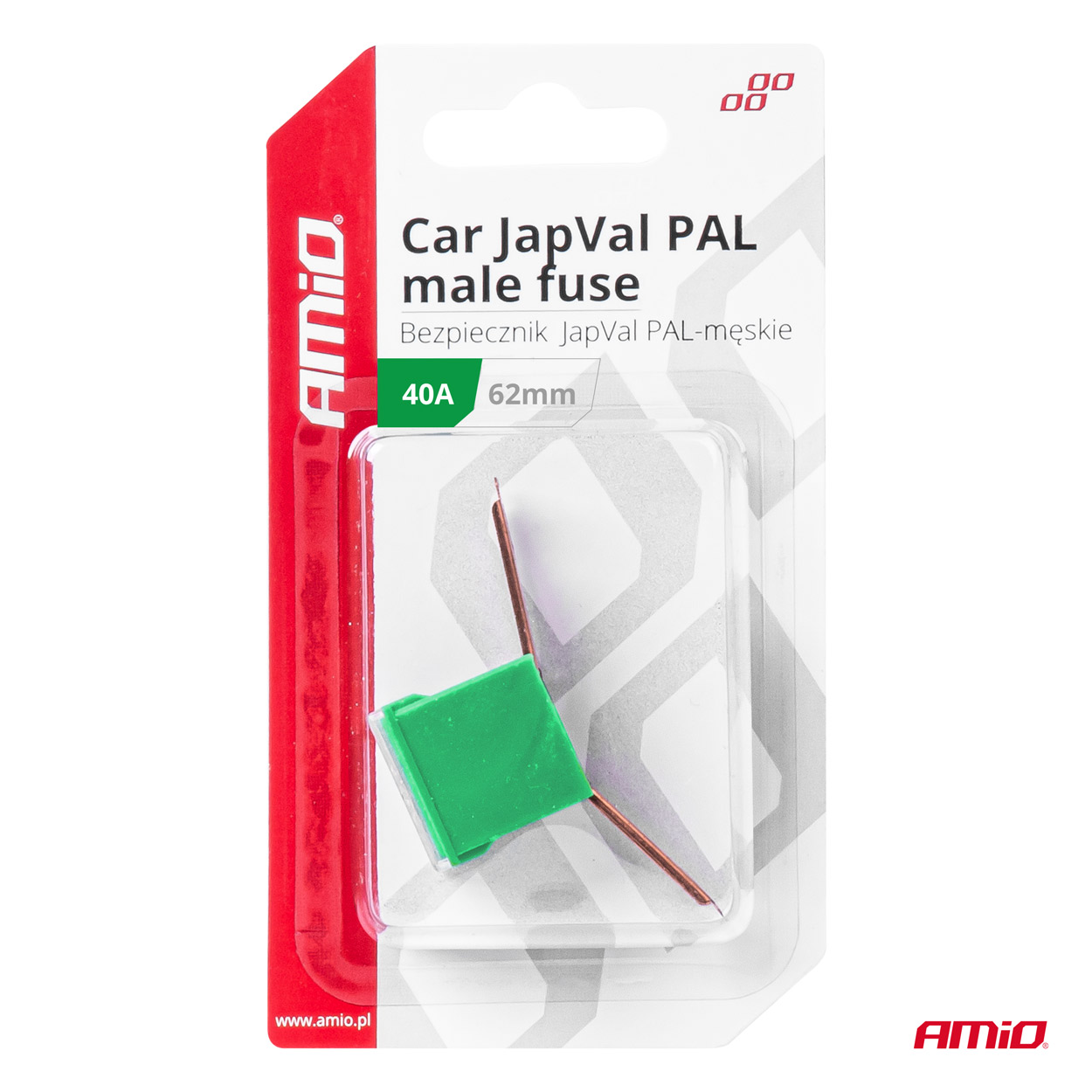 AMIO - Ασφαλεια Japval Pal Αρσενικη 62MM 40A Σε Πρασινο Χρωμα - 1 Τεμ. (03428/AM) - Thumbnail 3