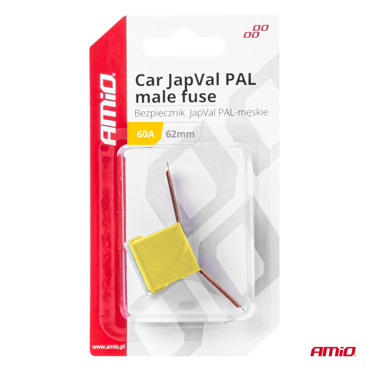 AMIO - Ασφαλεια Japval Pal Αρσενικη 62MM 60A Σε Κιτρινο Χρωμα - 1 Τεμ. (03430/AM) - Thumbnail 3