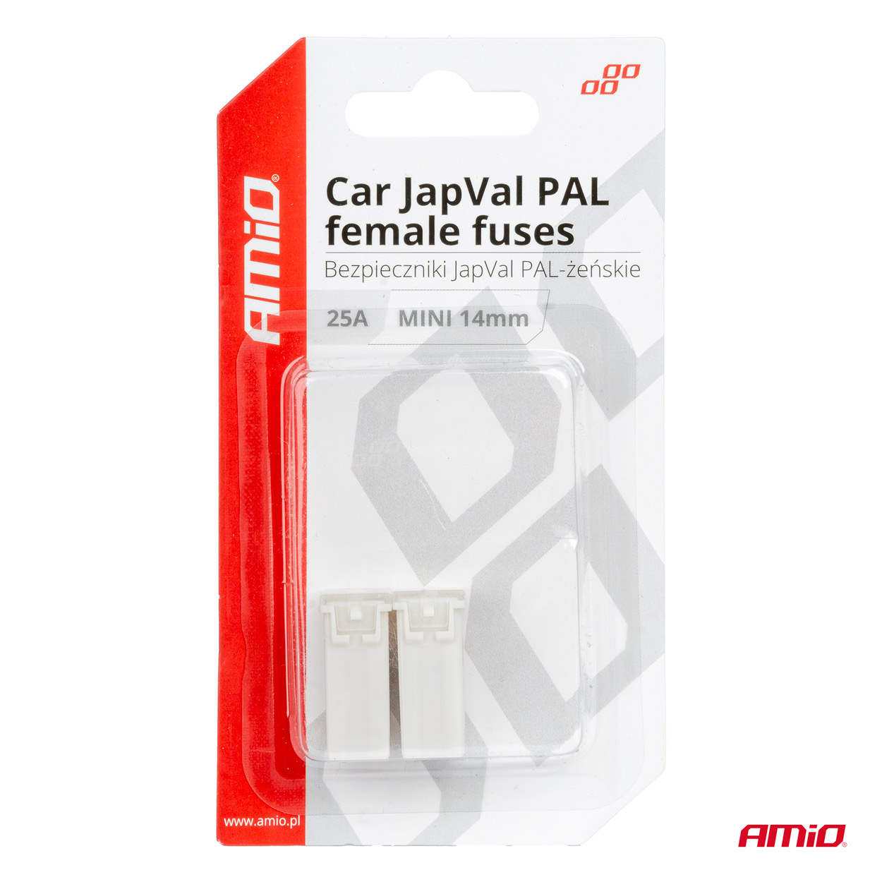 AMIO - Ασφαλειες Japval Pal Μινι 14MM Θηλυκες 25A Σε Λευκο Χρωμα - 2 Τεμ. (03436/AM) - Thumbnail 3