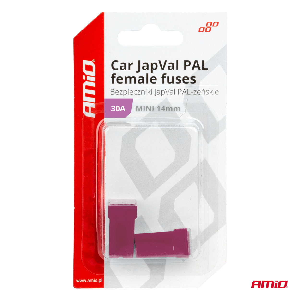AMIO - Ασφαλειες Japval Pal Μινι 14MM Θηλυκες 30A Σε Μωβ Χρωμα - 2 Τεμ. (03437/AM) - Thumbnail 3