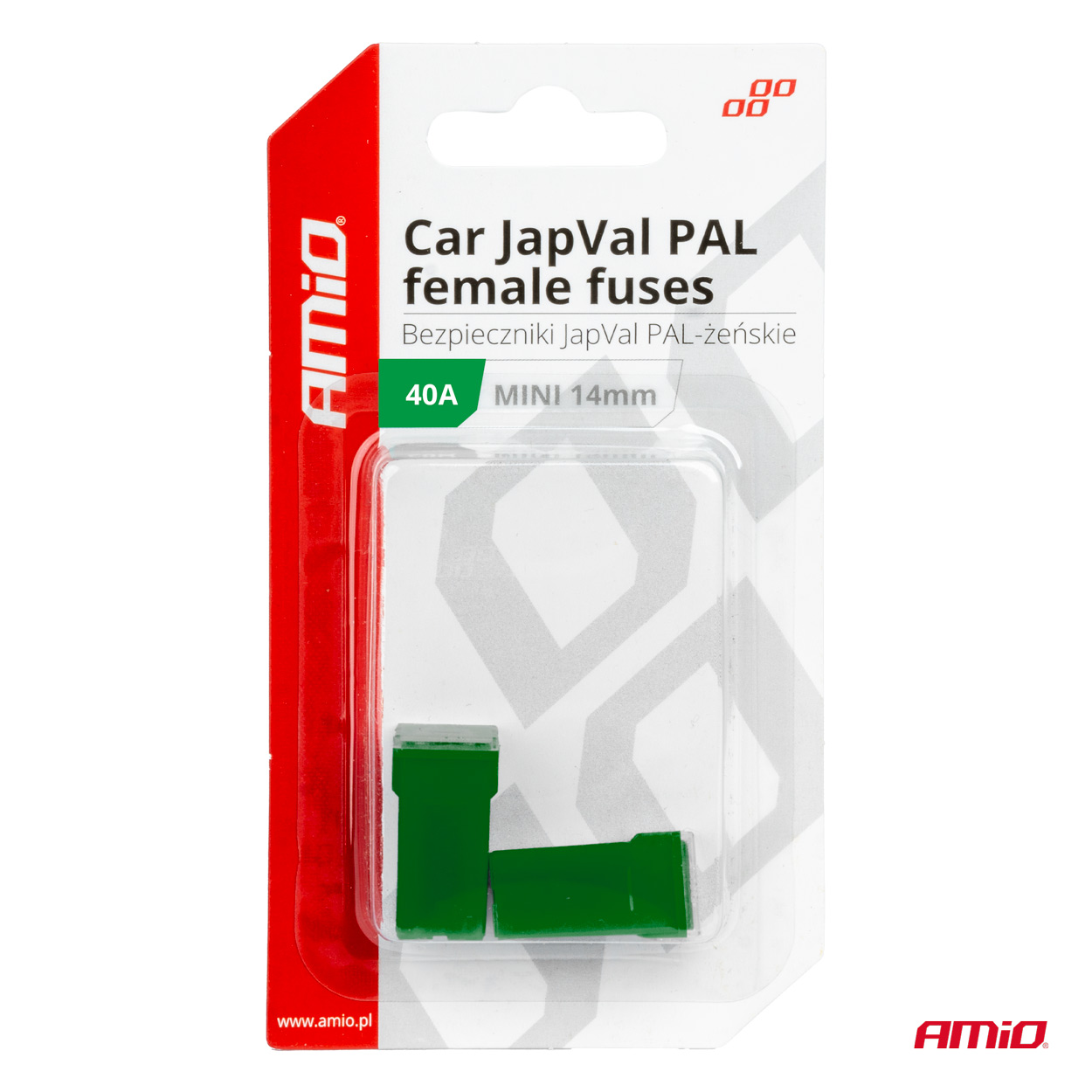 AMIO - Ασφαλειες Japval Pal Μινι 14MM Θηλυκες 40A Σε Πρασινο Χρωμα - 2 Τεμ. (03438/AM) - Thumbnail 3