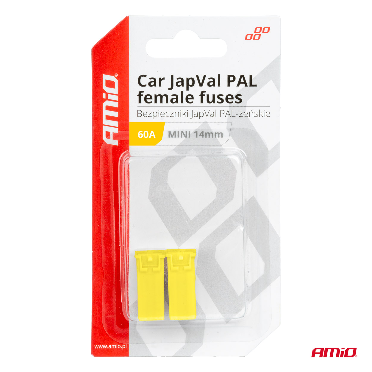 AMIO - Ασφαλειες Japval Pal Μινι 14MM Θηλυκες 60A Σε Κιτρινο Χρωμα - 2 Τεμ. (03440/AM) - Thumbnail 3