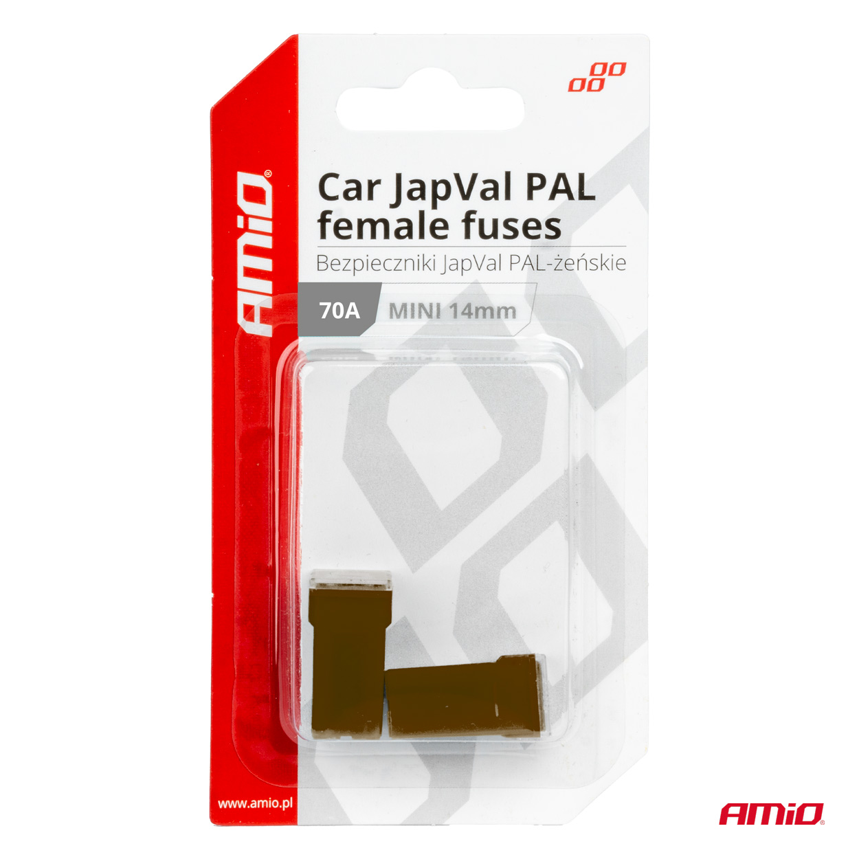 AMIO - Ασφαλειες Japval Pal Μινι 14MM Θηλυκες 70A Σε Καφε Χρωμα - 2 Τεμ. (03441/AM) - Thumbnail 3