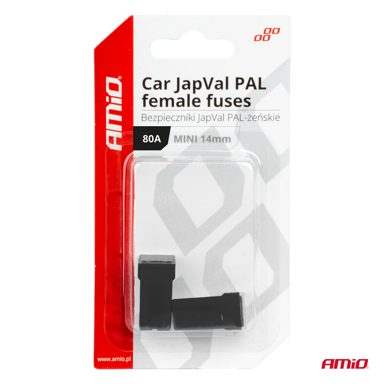 AMIO - Ασφαλειες Japval Pal Μινι 14MM Θηλυκες 80A Σε Μαυρο Χρωμα - 2 Τεμ. (03442/AM) - Thumbnail 3