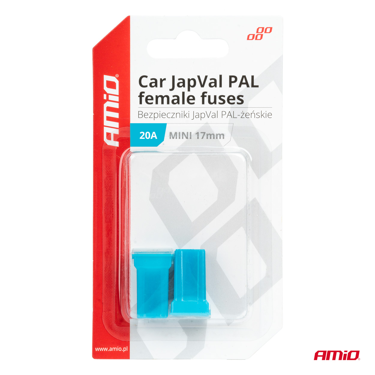 AMIO - Ασφαλειες Japval Pal Μινι 17MM Θηλυκες 20A Σε Γαλαζιο Χρωμα - 2 Τεμ. (03443/AM) - Thumbnail 3