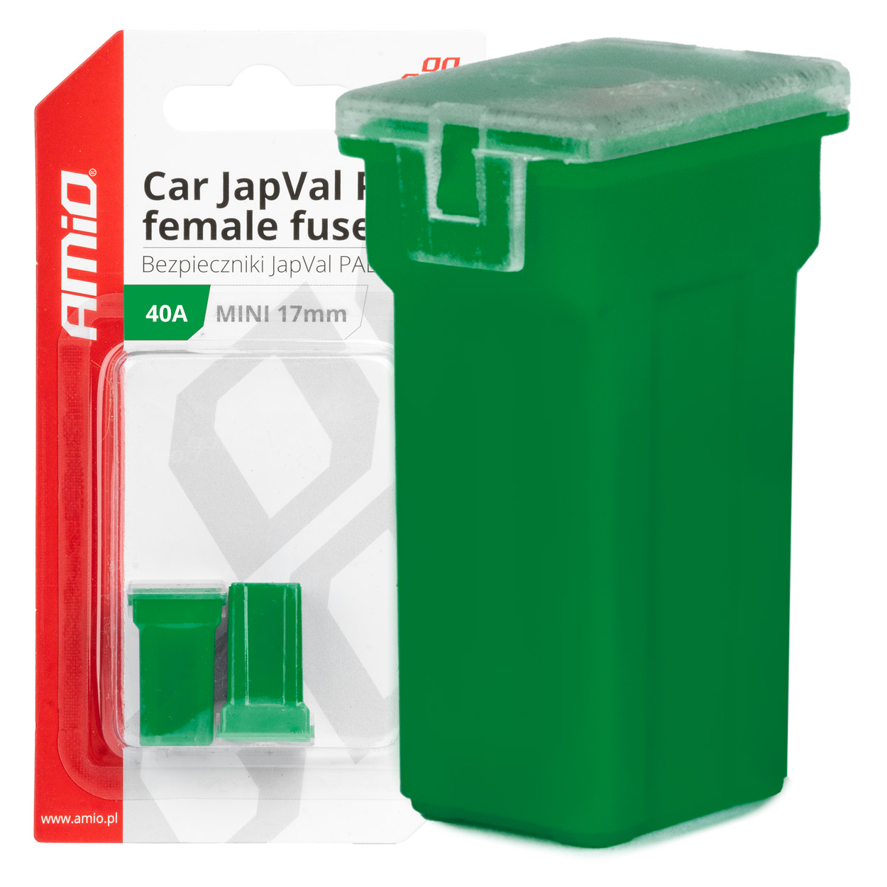 Amio - ΑΣΦΑΛΕΙΕΣ JapVal PAL ΜΙΝΙ 17mm ΘΗΛΥΚΕΣ 40A ΣΕ ΠΡΑΣΙΝΟ ΧΡΩΜΑ - 2 Τεμ. (03445/AM)