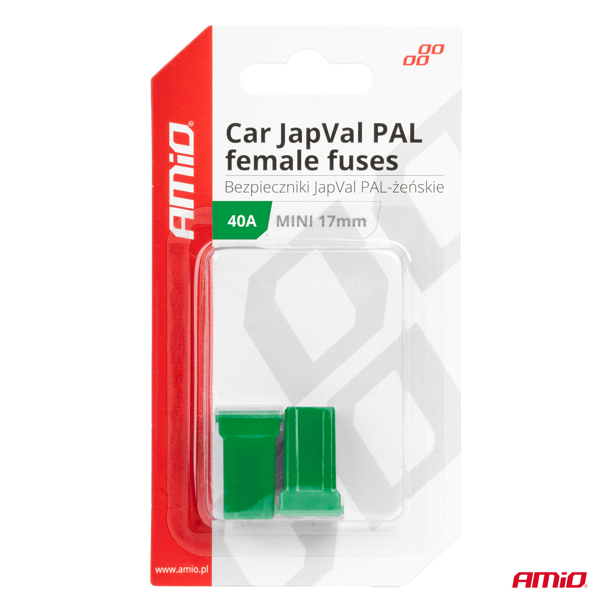 AMIO - Ασφαλειες Japval Pal Μινι 17MM Θηλυκες 40A Σε Πρασινο Χρωμα - 2 Τεμ. (03445/AM) - Thumbnail 3