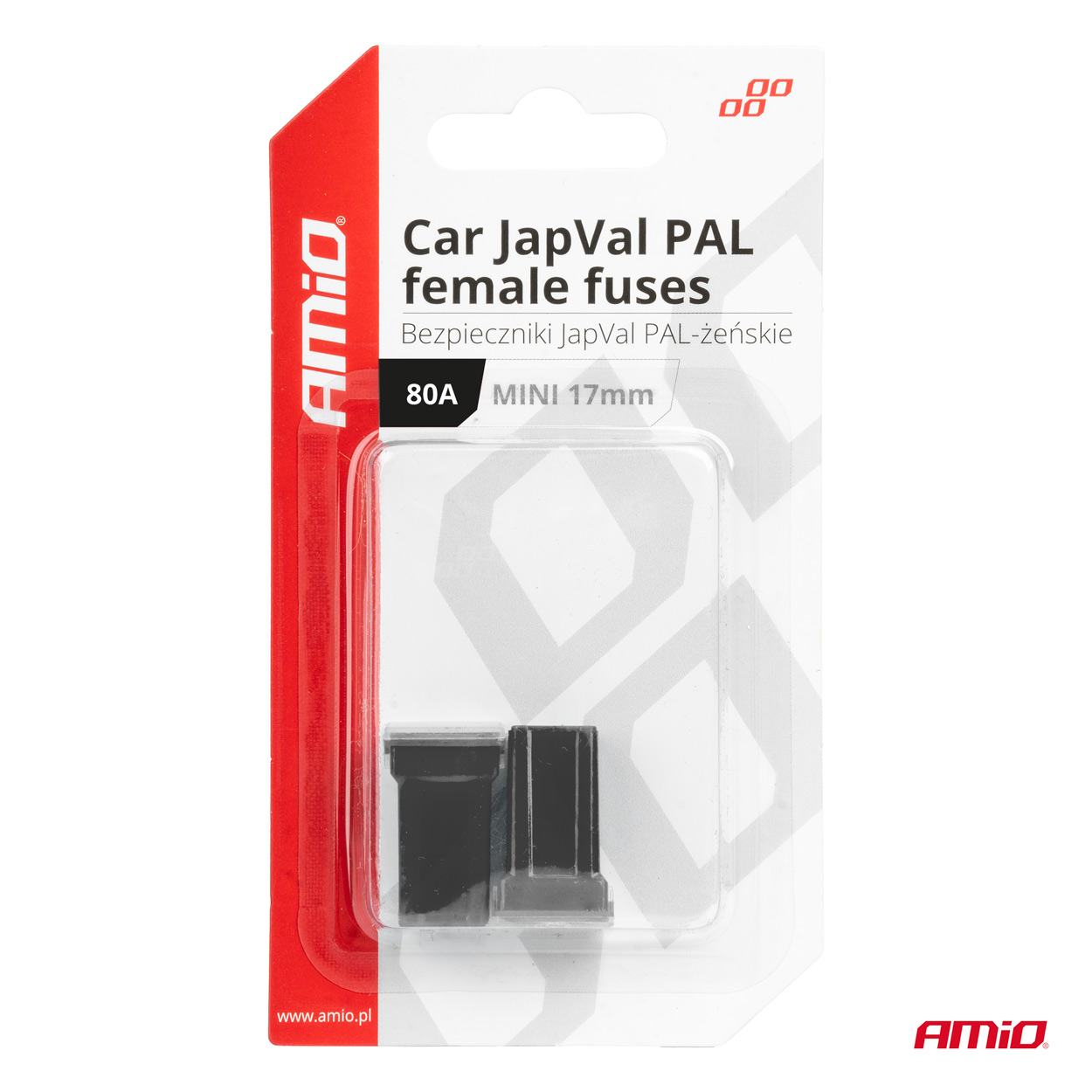 AMIO - Ασφαλειες Japval Pal Μινι 17MM Θηλυκες 80A Σε Μαυρο Χρωμα - 2 Τεμ. (03449/AM) - Thumbnail 3