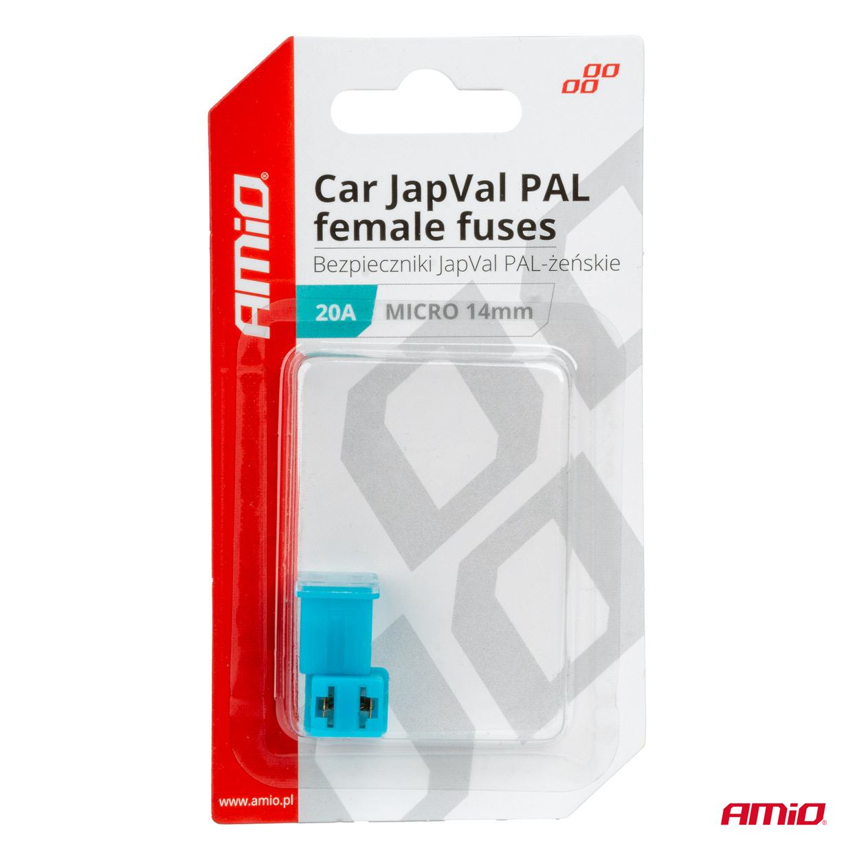 AMIO - Ασφαλειες Japval Pal Μicro 14MM Θηλυκες 20A Σε Γαλαζιο Χρωμα - 2 Τεμ. (03451/AM) - Thumbnail 3
