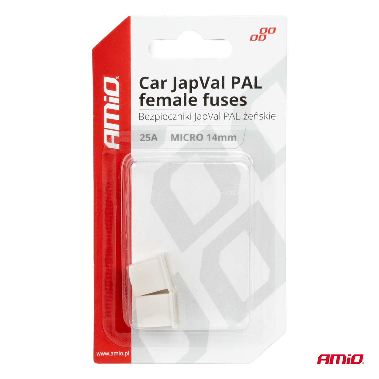 AMIO - Ασφαλειες Japval Pal Μicro 14MM Θηλυκες 25A Σε Λευκο Χρωμα - 2 Τεμ. (03452/AM) - Thumbnail 3