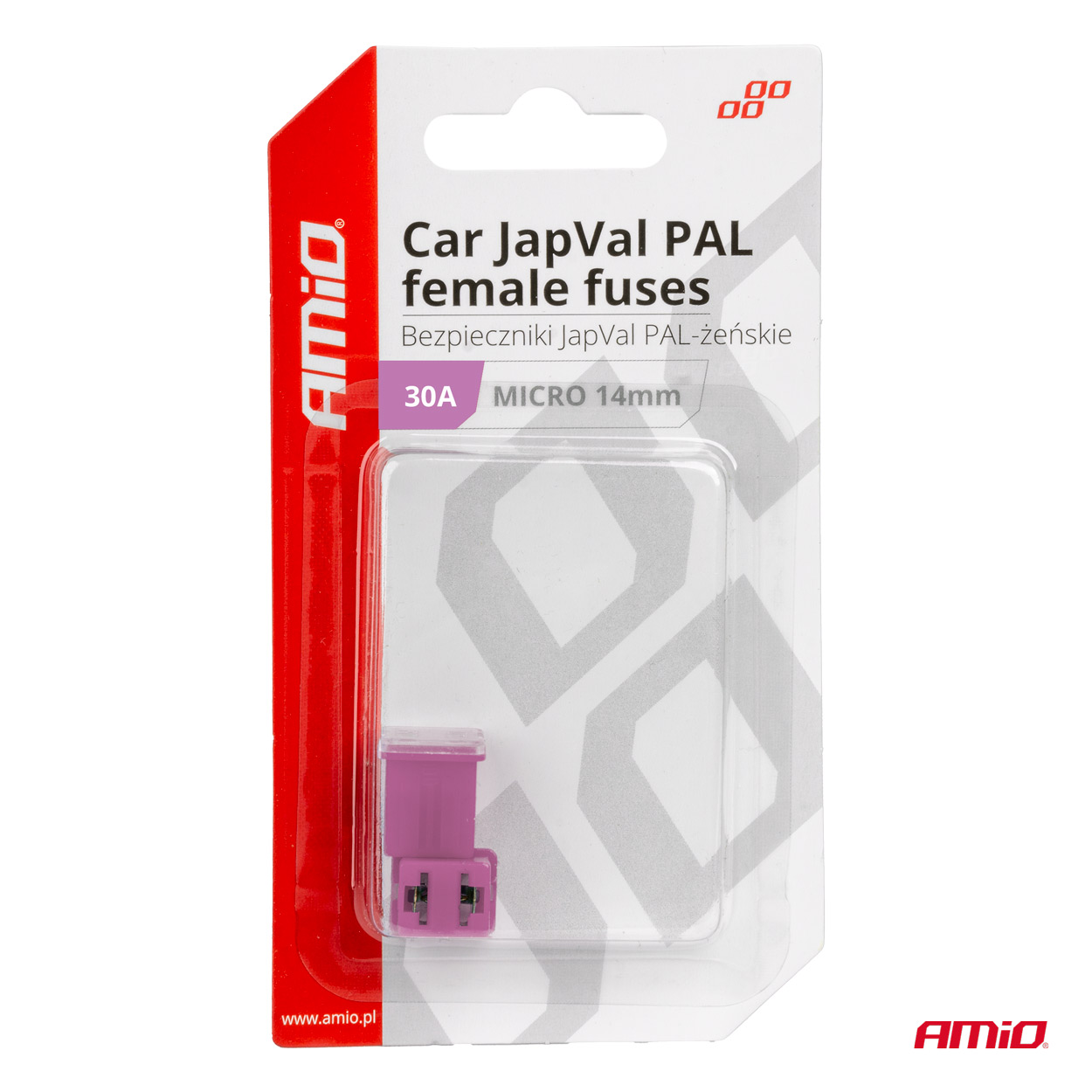 AMIO - Ασφαλειες Japval Pal Μicro 14MM Θηλυκες 30A Σε Μωβ Χρωμα - 2 Τεμ. (03453/AM) - Thumbnail 3