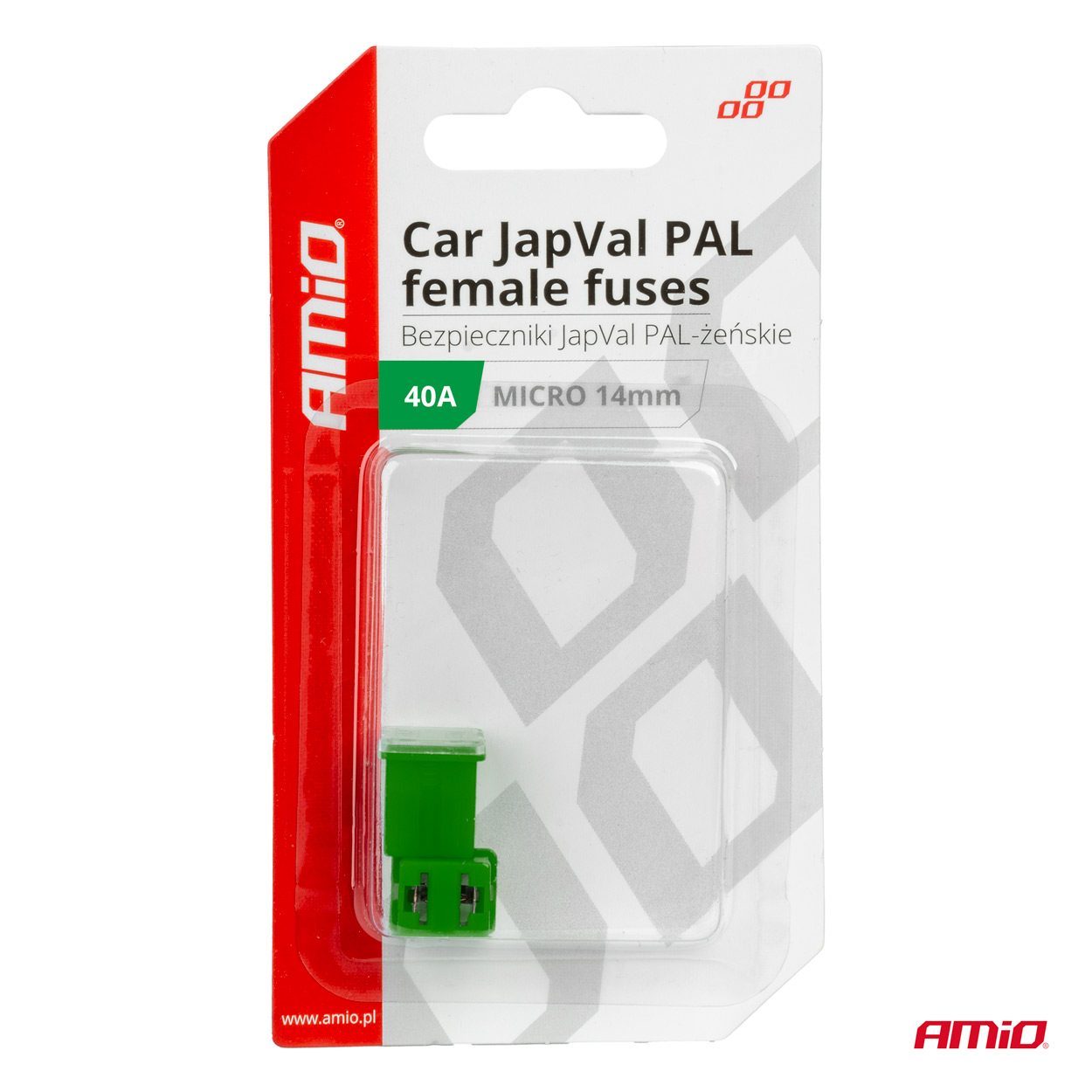 AMIO - Ασφαλειες Japval Pal Μicro 14MM Θηλυκες 40A Σε Πρασινο Χρωμα - 2 Τεμ. (03454/AM) - Thumbnail 3