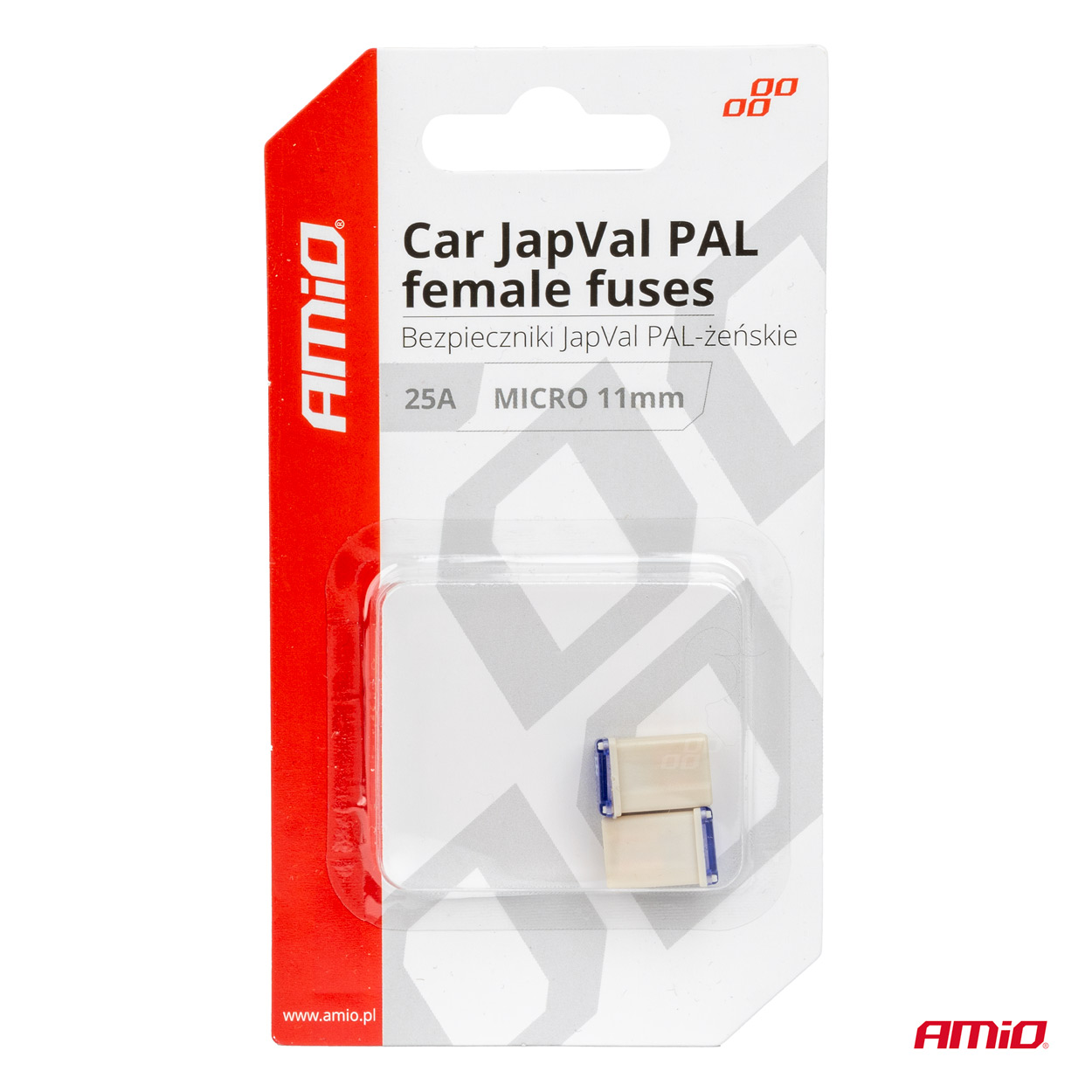 AMIO - Ασφαλειες Japval Pal Μicro 11MM Θηλυκες 25A Σε Λευκο Χρωμα - 2 Τεμ. (03459/AM) - Thumbnail 3