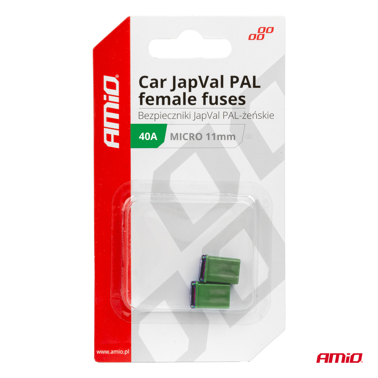 AMIO - Ασφαλειες Japval Pal Μicro 11MM Θηλυκες 40A Σε Πρασινο Χρωμα - 2 Τεμ. (03461/AM) - Thumbnail 3