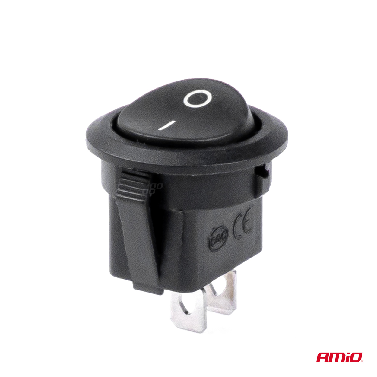 AMIO - Διακοπτης On/off 2 Επαφων 12V 20A Στρογγυλος Φ20MM Μαυρος - 1 Τεμ. (03083/AM) - Thumbnail 2