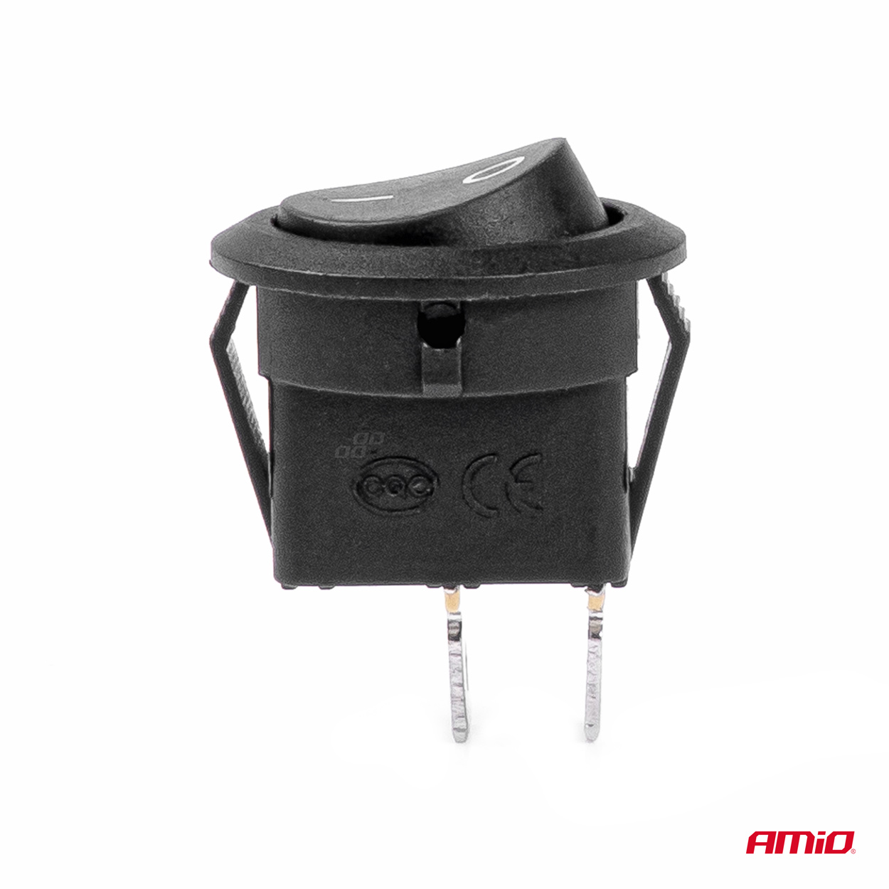 AMIO - Διακοπτης On/off 2 Επαφων 12V 20A Στρογγυλος Φ20MM Μαυρος - 1 Τεμ. (03083/AM) - Thumbnail 3