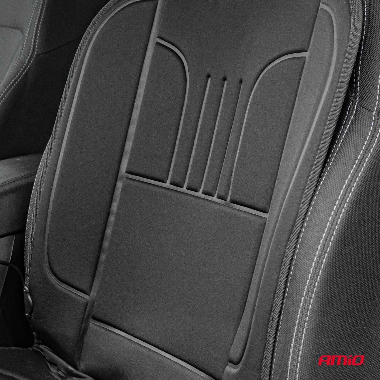 AMIO - Πλατοκαθισμα Θερμαινομενο 12V 98X48CM Αφρωδες Υλικο Και Υφασμα Μαυρο - 1 Τεμ. (03623/AM) - Thumbnail 3