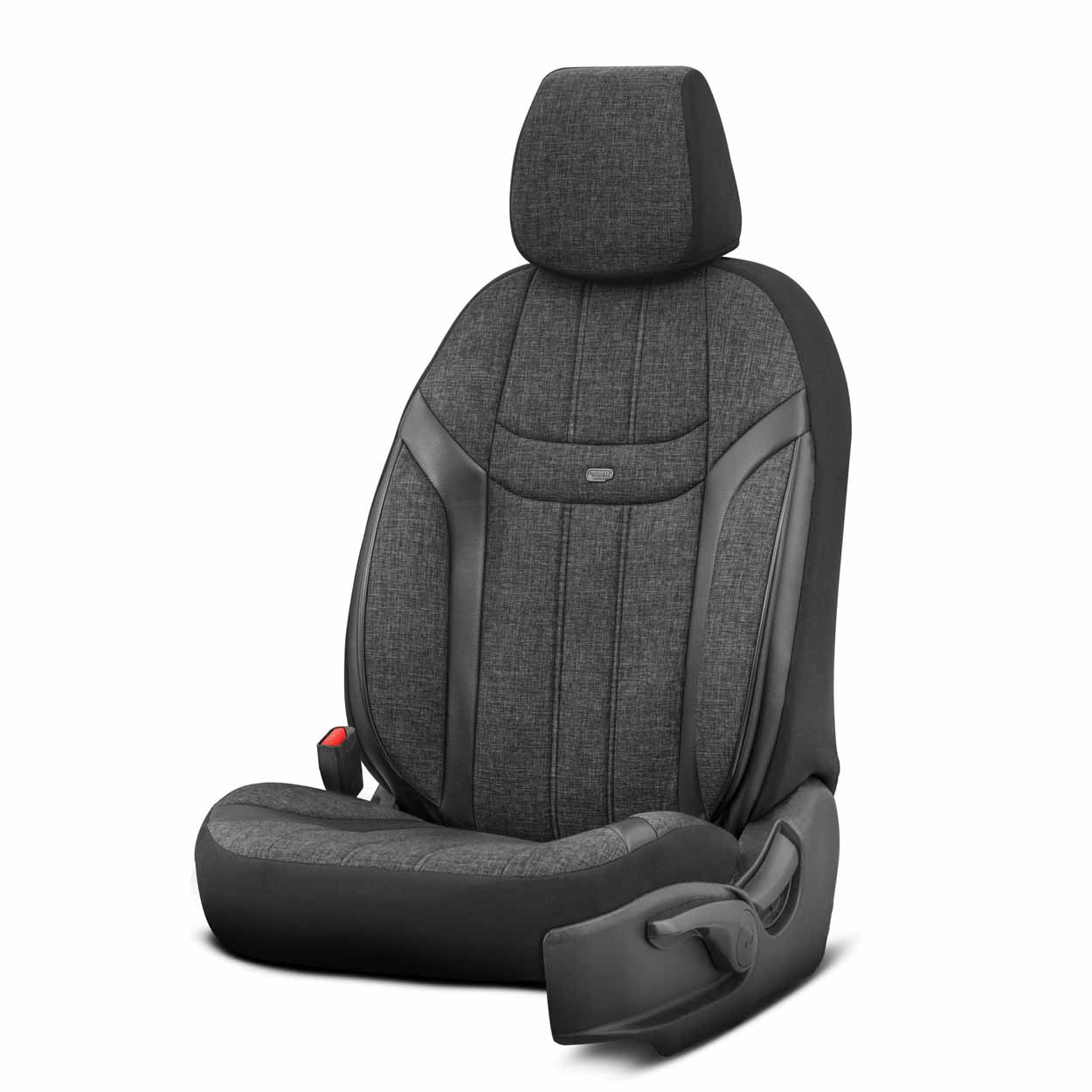 AMIO - Καλύμματα Καθισμάτων Otom Swan 501 Black Μαύρο/γκρι Σκούρο Λινό Ύφασμα Και Δερματίνη Για Μπροστινά Και Πίσω Καθίσματα Με 5 Προσκέφαλα - 1 Σετ (OT86751/AM) - Thumbnail 9
