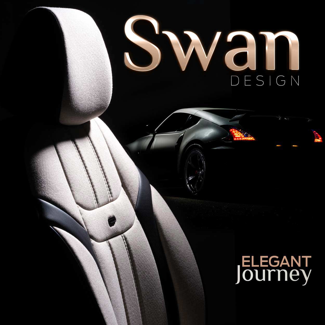 AMIO - Καλύμματα Καθισμάτων Otom Swan 503 Beige Μαύρο/μπεζ Λινό Ύφασμα Και Δερματίνη Για Μπροστινά Και Πίσω Καθίσματα Με 5 Προσκέφαλα - 1 Σετ (OT86753/AM) - Thumbnail 11