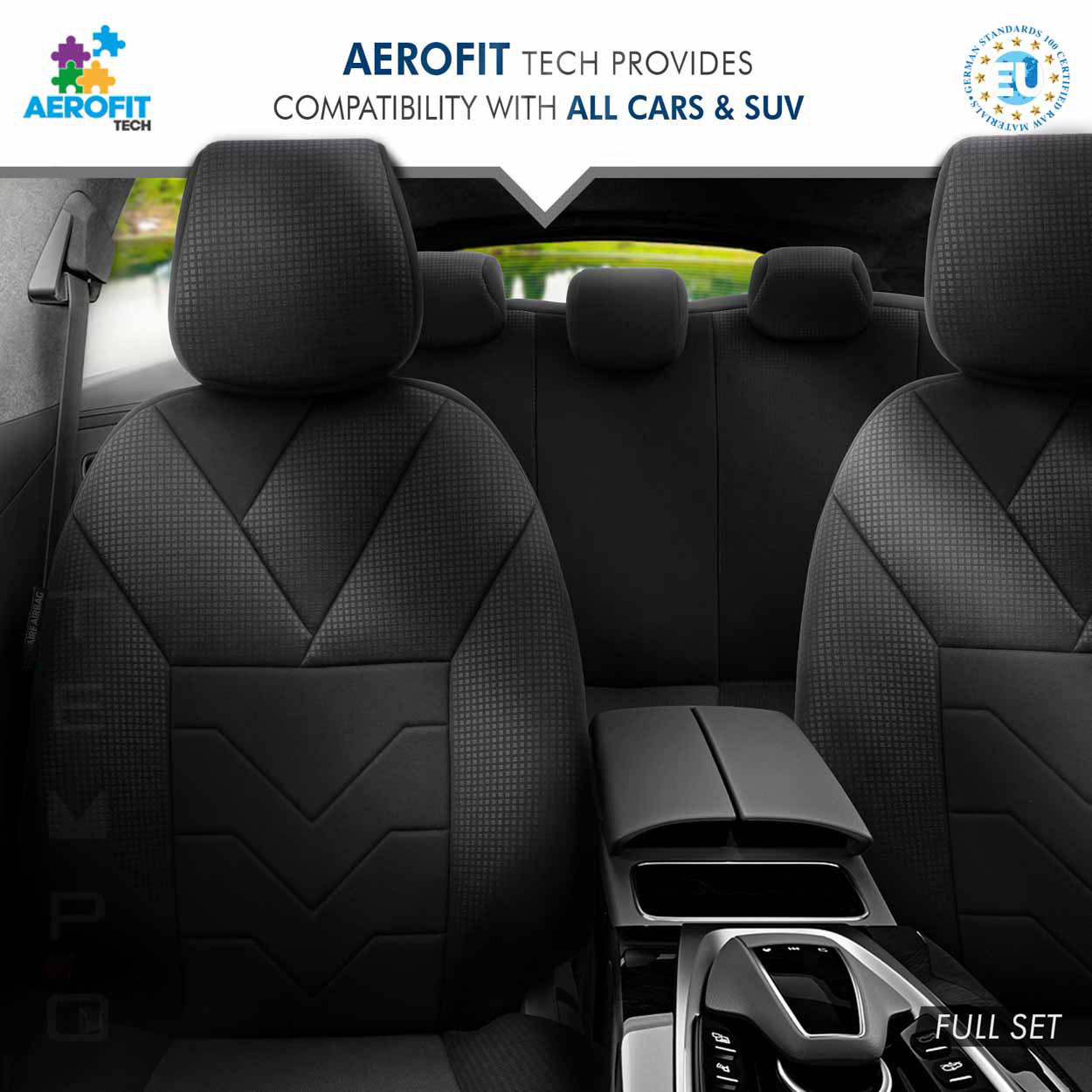 AMIO - Καλύμματα Καθισμάτων Otom Ruby 1202 Grey/black Σε Μαύρο/σκούρο Γκρι Λινό Και Δερματίνη Για Μπροστινά Και Πίσω Καθίσματα Με 5 Προσκέφαλα - 1 Σετ. (OT77345/AM) - Thumbnail 2