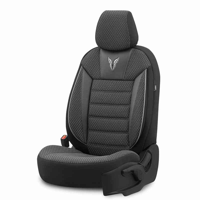 AMIO - Καλύμματα Καθισμάτων Otom Toro 902 Black/smoked Σε Μαύρο/γκρι Υφαντό Διαπνέον Ύφασμα Για Μπροστινά Και Πίσω Καθίσματα Με 5 Προσκέφαλα - 1 Σετ (OT76893/AM) - Thumbnail 14