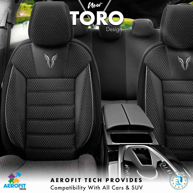 AMIO - Καλύμματα Καθισμάτων Otom Toro 902 Black/smoked Σε Μαύρο/γκρι Υφαντό Διαπνέον Ύφασμα Για Μπροστινά Και Πίσω Καθίσματα Με 5 Προσκέφαλα - 1 Σετ (OT76893/AM) - Thumbnail 13