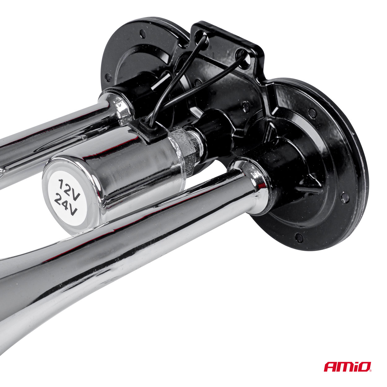 AMIO - Κορνα Πνευματικη 12/24V 118DB Διπλη 2 Τονων Χρωμιο - 1 Τεμ. (03617/AM) - Thumbnail 2