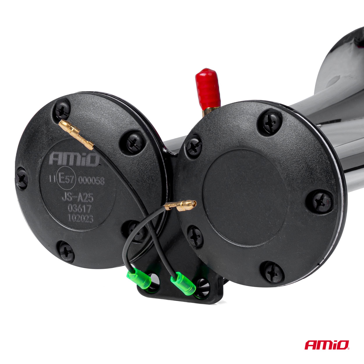AMIO - Κορνα Πνευματικη 12/24V 118DB Διπλη 2 Τονων Χρωμιο - 1 Τεμ. (03617/AM) - Thumbnail 4