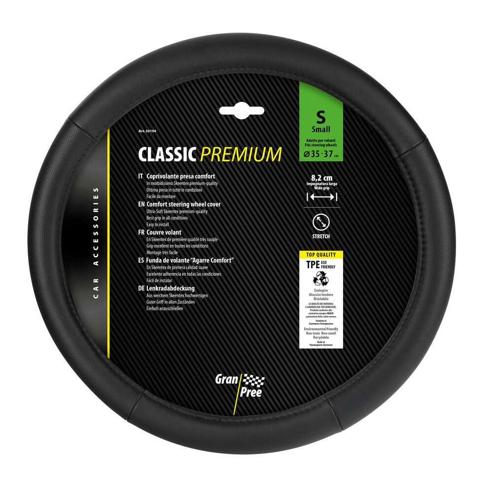 LAMPA Κάλυμμα Τιμονιού Αυτοκινήτου Classic Premium 35/37εκ. Άοσμο Με Διάτρητες Λαβές Ultra Soft Skeentex Μαύρο Με Μαύρη Ραφή 1-τεμ. (L3315.4) - Thumbnail 4