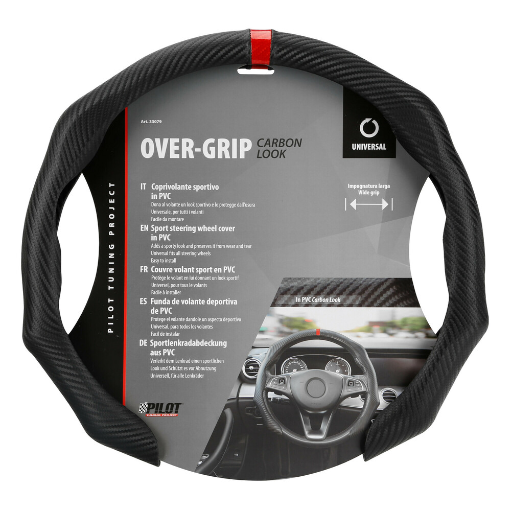 LAMPA Κάλυμμα Τιμονιού Αυτοκινήτου Over-grip, Σπορ Άοσμο Από Pvc, Carbon Look Universal Γκρί 1-τεμ. (L3307.9) - Thumbnail 3