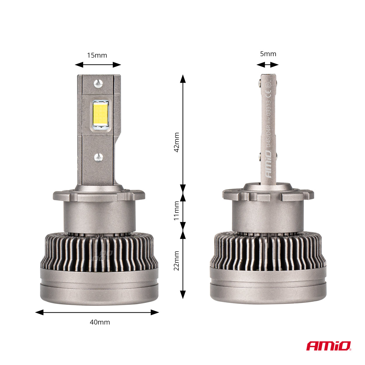 AMIO - Λαμπες LED D4S/D4R 9>16V 70W 6.500K 8600LM (με Ψυκτρα) Xd Series - 2 Τεμ. (03313/AM) - Thumbnail 4