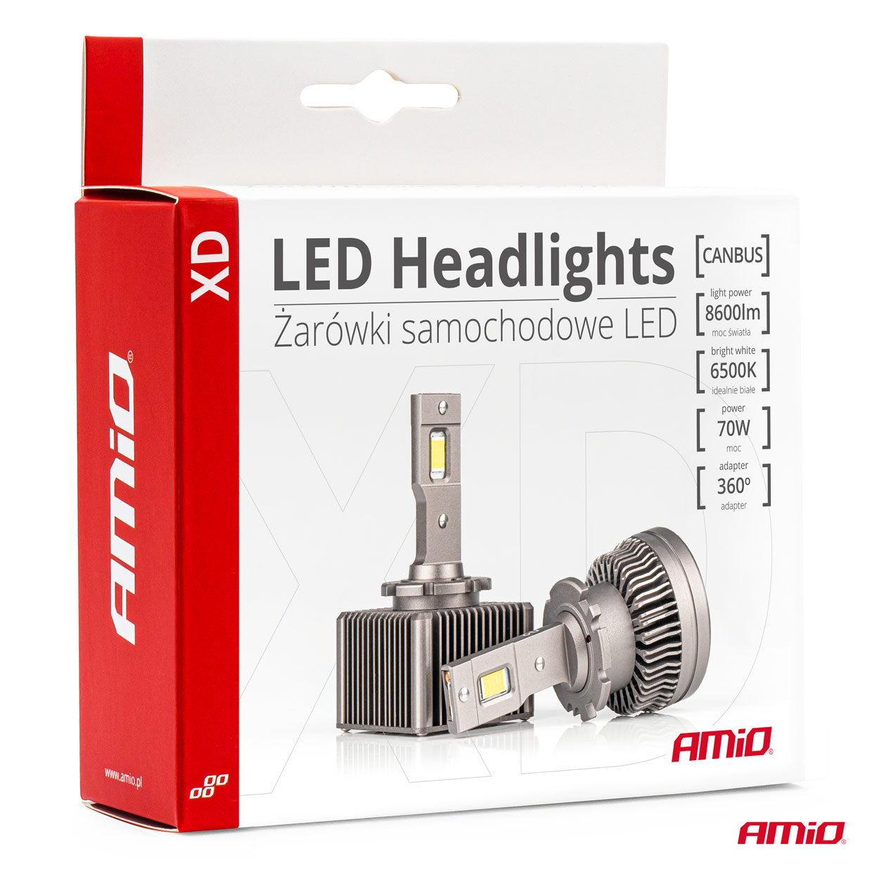 AMIO - Λαμπες LED D8S 9>16V 70W 6.500K 8600LM (με Ψυκτρα) Xd Series - 2 Τεμ. (03315/AM) - Thumbnail 6