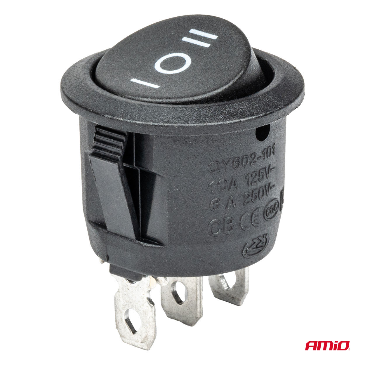 AMIO - Διακοπτης 230V 6A On-off-on 3 Επαφων Στρογγυλος BU03 - 1 Τεμ. (03614/AM) - Thumbnail 2