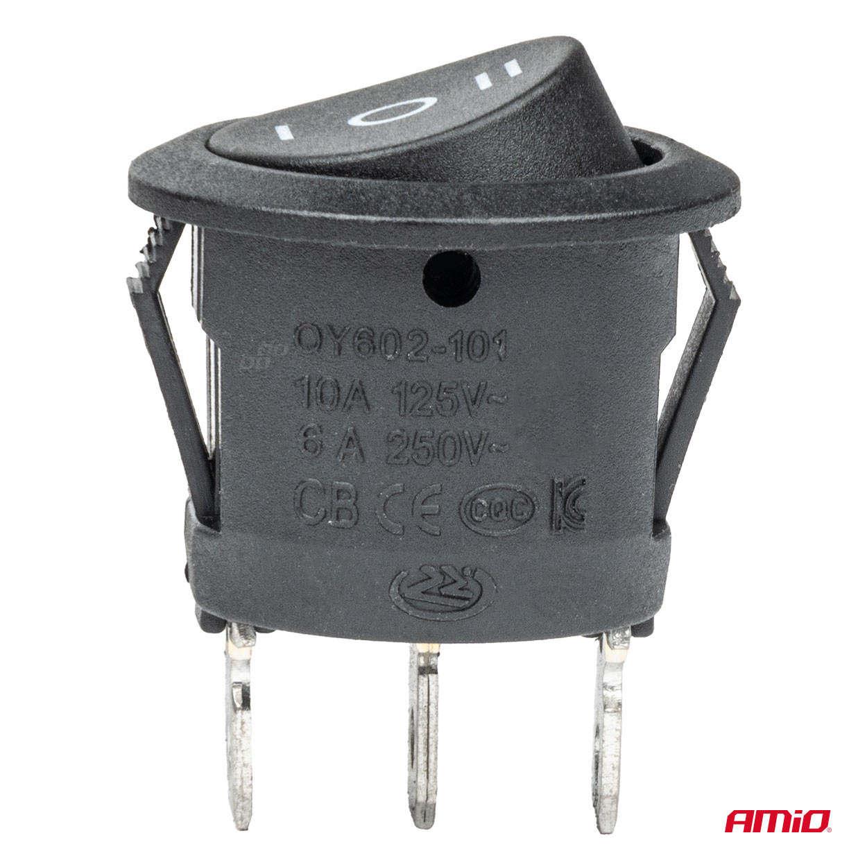 AMIO - Διακοπτης 230V 6A On-off-on 3 Επαφων Στρογγυλος BU03 - 1 Τεμ. (03614/AM) - Thumbnail 3