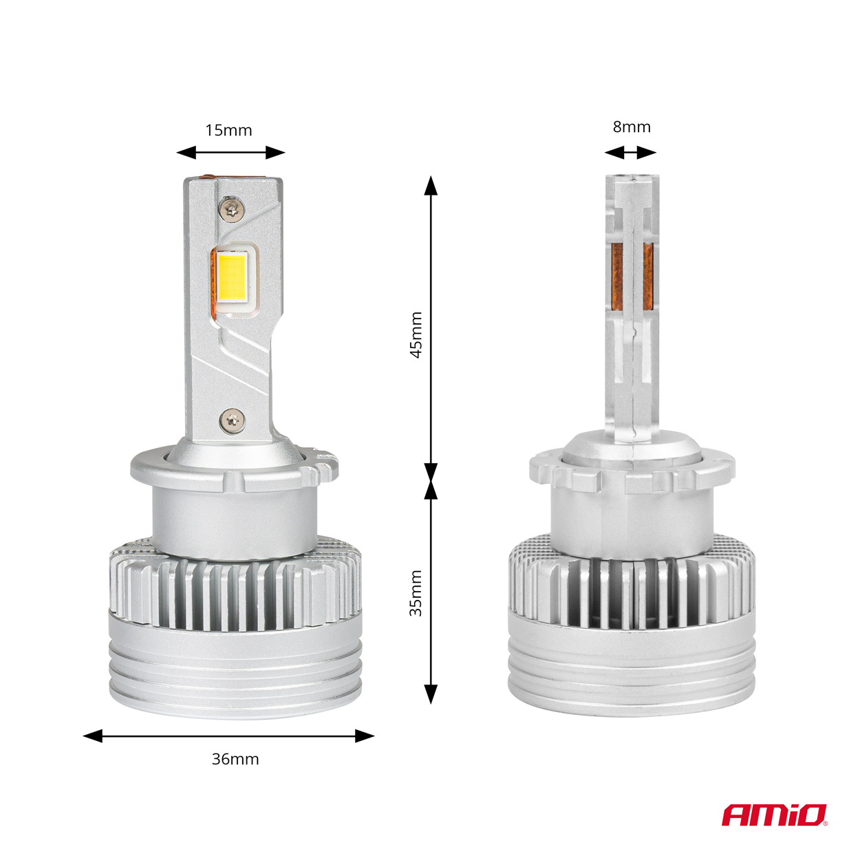 AMIO - Λαμπες LED D4S/D4R 12V 6.000K 6800LM Can-bus D-basic Series - 2 Τεμ. (03629/AM) - Thumbnail 3