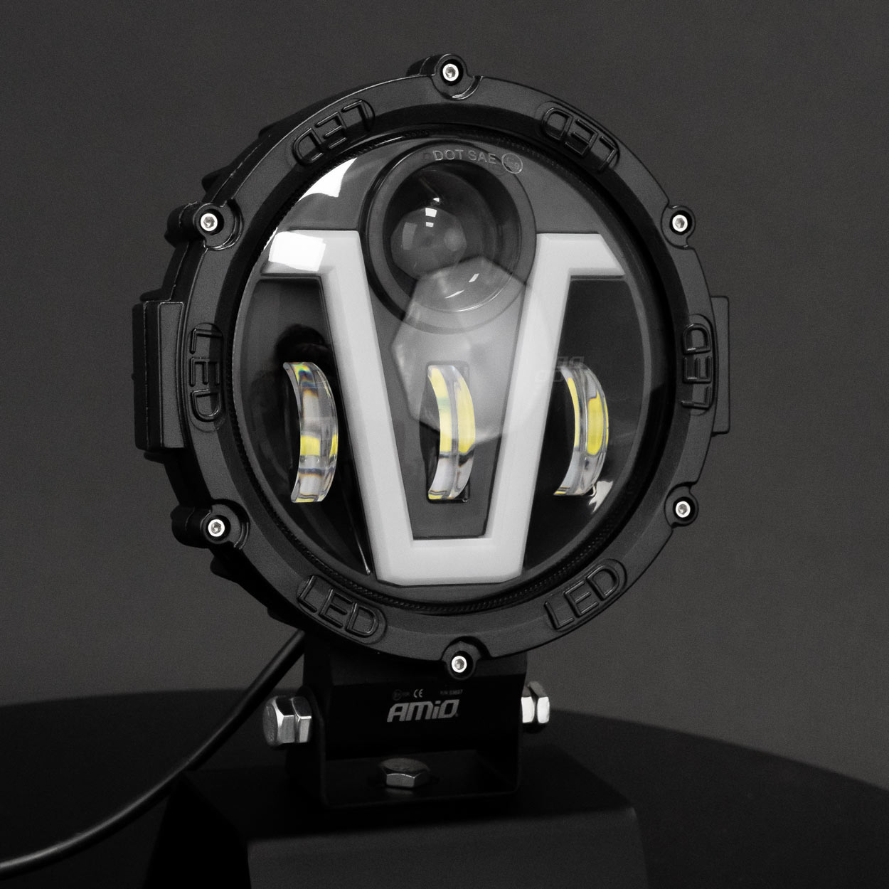 AMIO - Προβολεας Εργασιας Στρογγυλος V-light 5.500LM 9>36V 60W 6.000K Φ198X172X60MM 4 Χρησεων - 1 Τεμ. (03697/AM) - Thumbnail 3